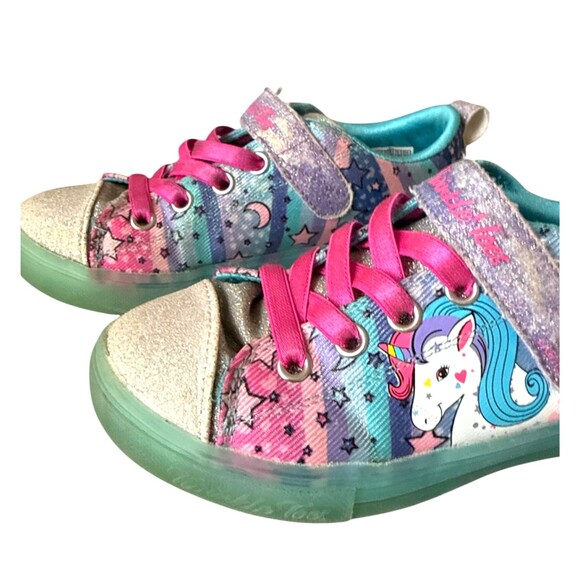 Skechers Twinkle Toes Girls Sz 13 Sneakers Light Up Soles Shoes Original Version - Picture 4 of 8